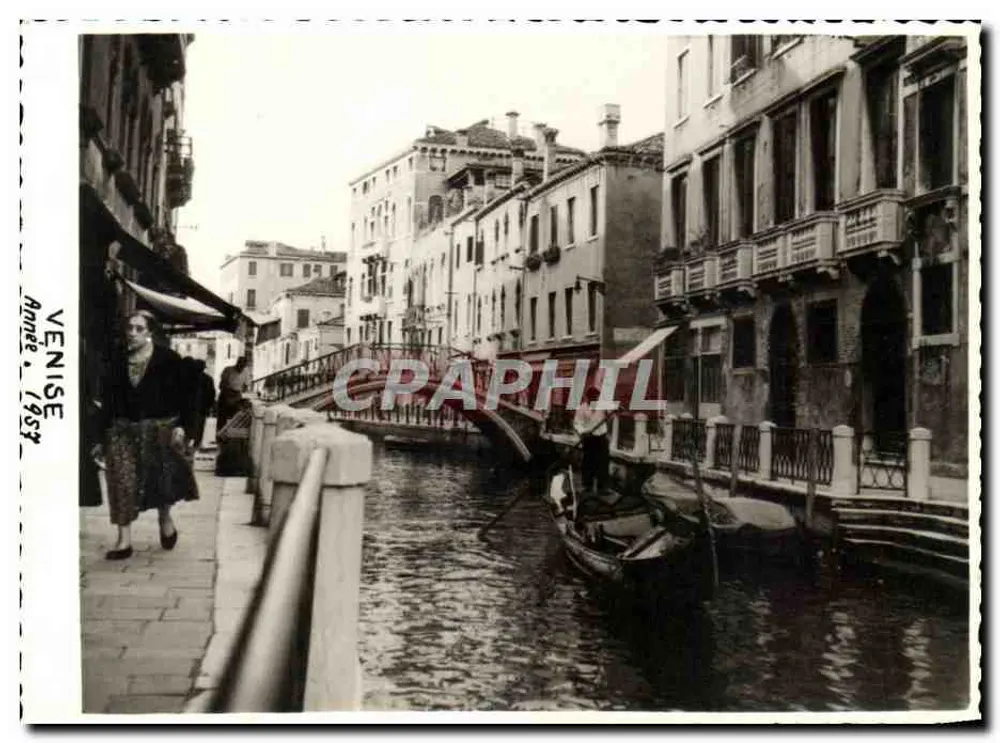 Veneza — Canal com gôndola e ponte — CPAPHIL - Frente