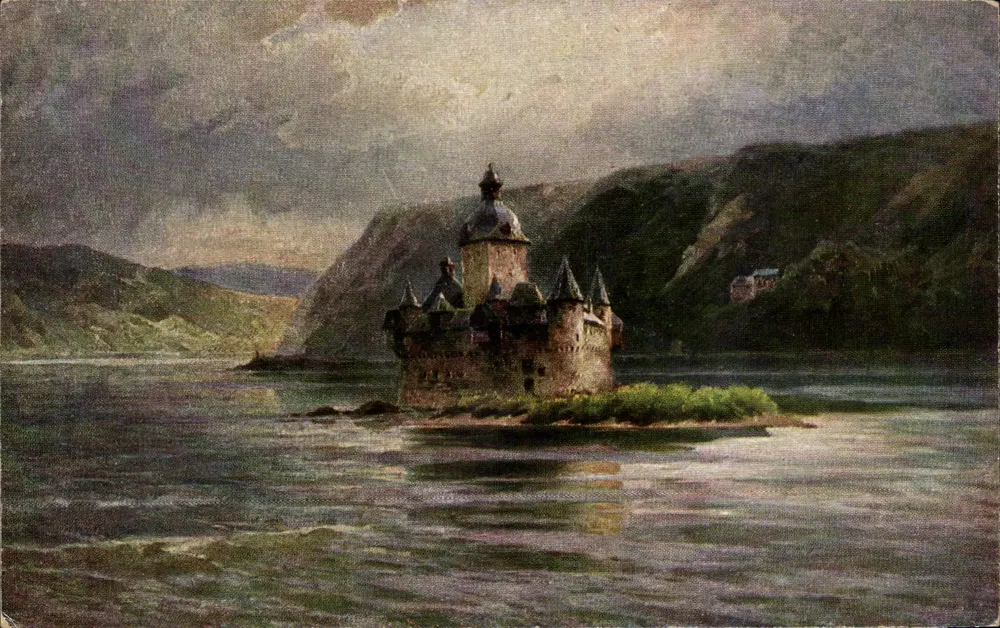 Schloss auf der Insel des Rheins — Kaub — Verlag H. von Haurich & Bechert, Nr. 133 - Vorderseite