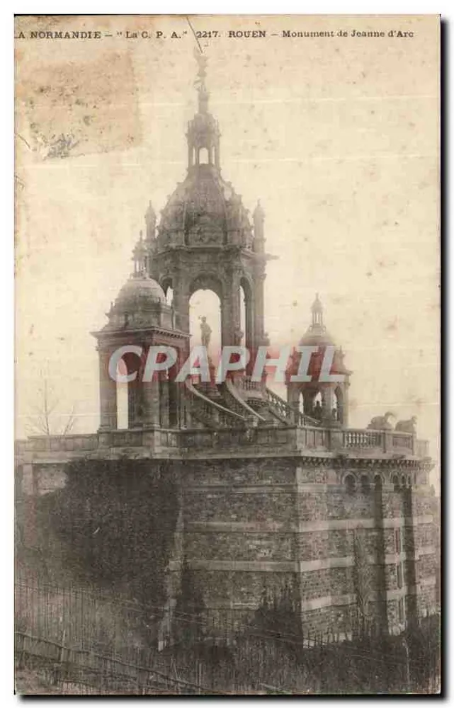 Rouen — Pomnik św. Jadwigi — Stara pocztówka nr 2217 - Awers