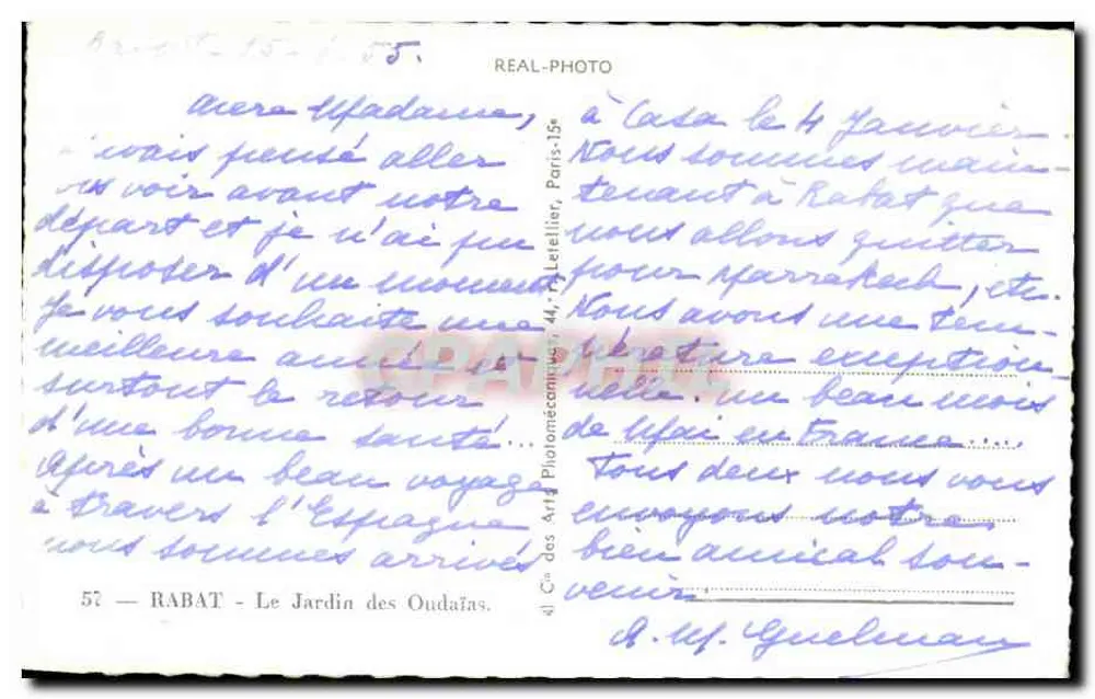 Rabat — Jardín de las Oudaiñas — Cap - Reverso