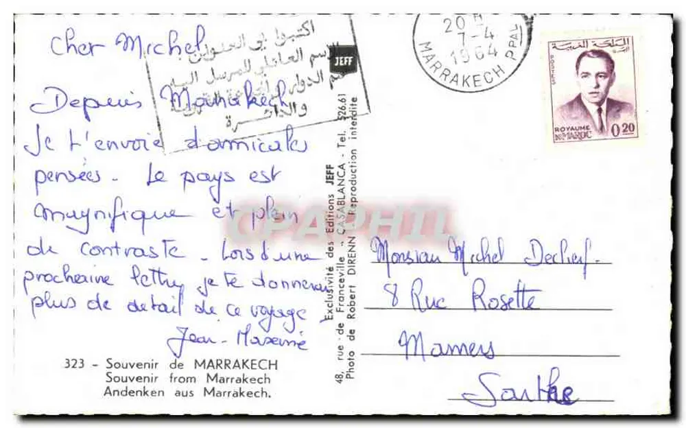 Marrakech — Panoramablick und Markt — Editions JEFF - Rückseite