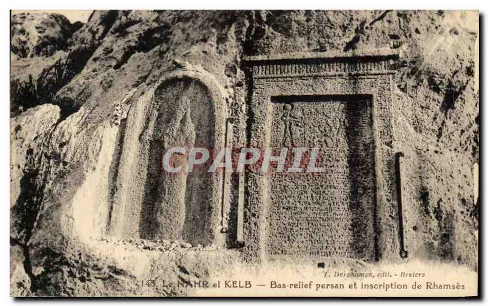 Der NAHR el KELB — persischer Basrelief und Inschrift von Rhamsès — F. Doye champs, Verlag — Resters - Vorderseite