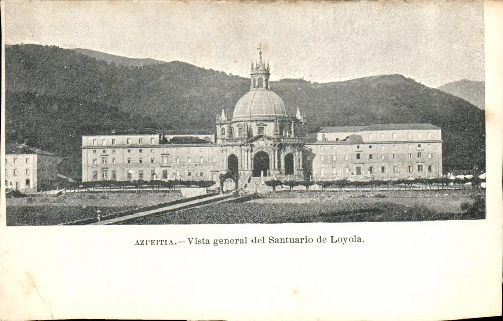Azpeitia — Allgemeiner Blick auf das Heiligtum Loyola — Verleger: Druckerei A. Gómez - Vorderseite