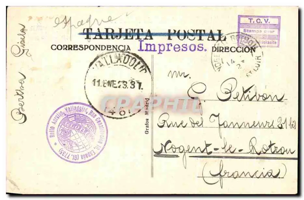 Valladolid — Provincialmuseum für Schöne Künste — Verleger Impresos - Rückseite