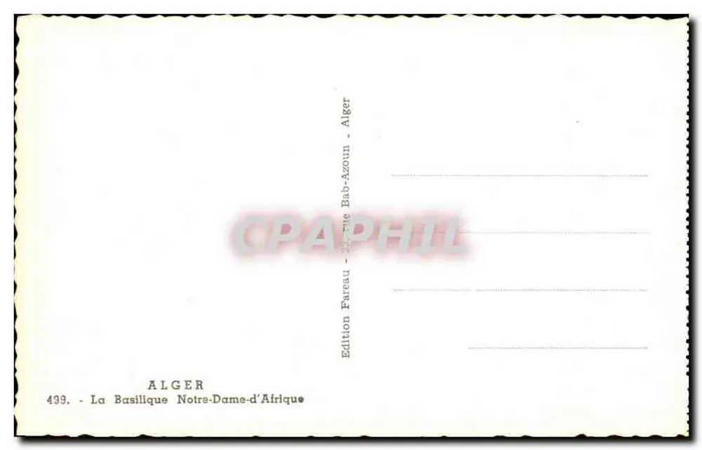 A Basílica Nossa Senhora da África — Argel — Edição Faraeu - Verso