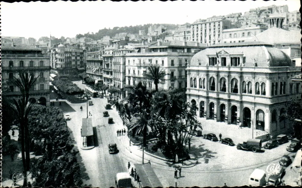 Alger — Ansicht der Place de l'Opéra und der Rue Dumont-d'Urville — Edition Faraeu - Vorderseite