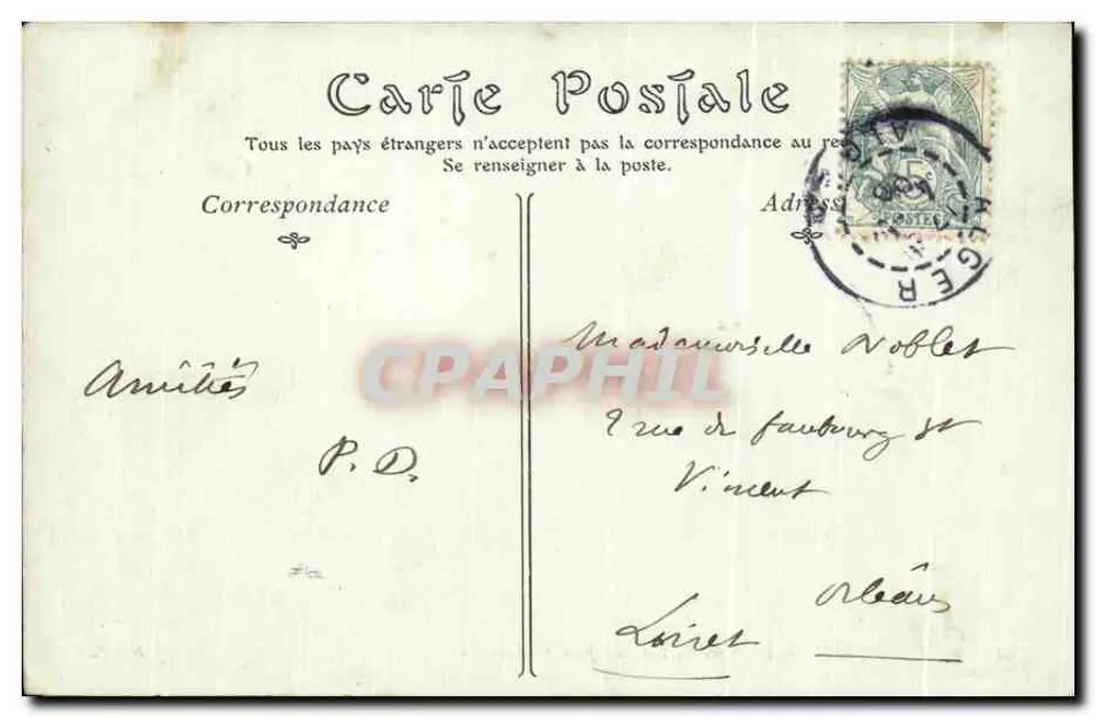 ALGER — Ansicht des Hafeneingangs an einem Sturmtag — ND Phot, n°91 - Rückseite