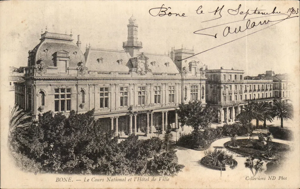 Bône — Der Nationale Promenade und Rathaus — Sammlung ND Phot - Vorderseite