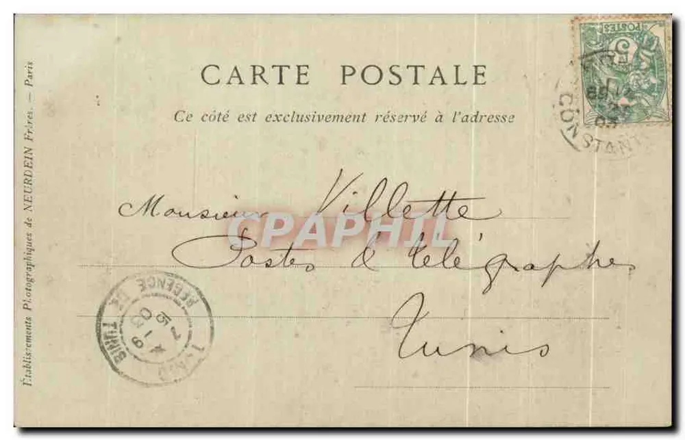 Bône — Der Nationale Promenade und Rathaus — Sammlung ND Phot - Rückseite