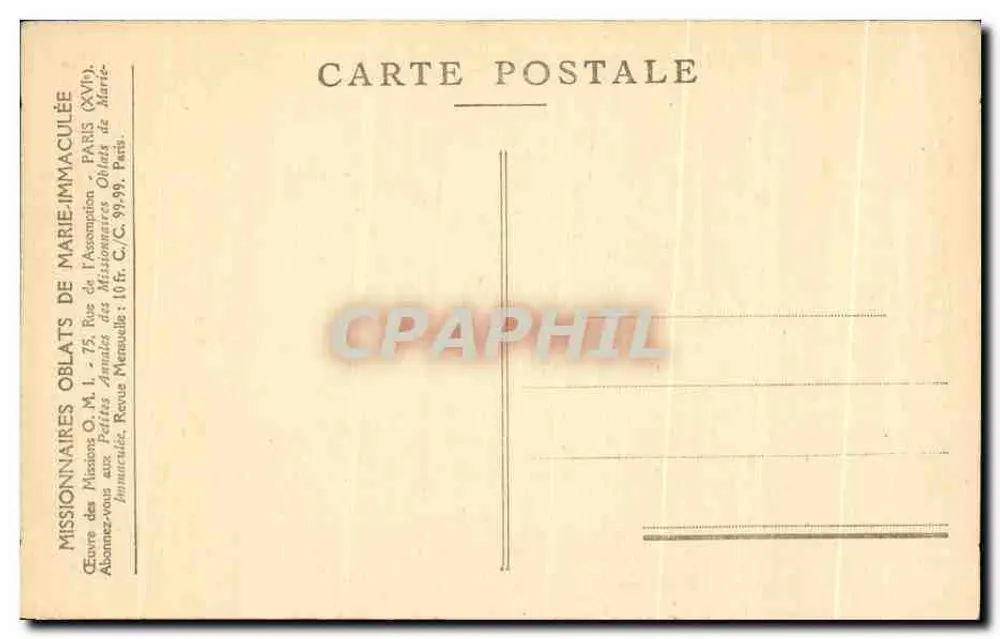 Ceylon - Die Stunde der heiligen Geschichte — Missionen von Ceylon, Serie IV — Verlag: O.M.I. Paris - Rückseite