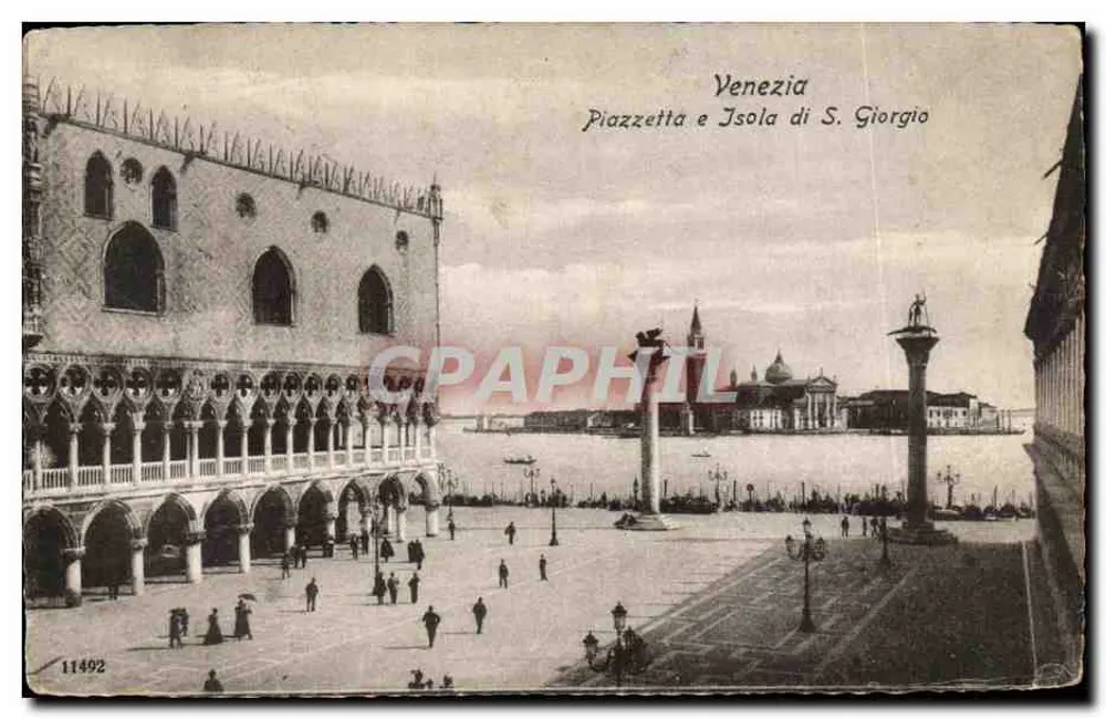 Venezia Piazzetta und Isola di S. Giorgio — unbekannter Verlag, n° 11492 - Vorderseite