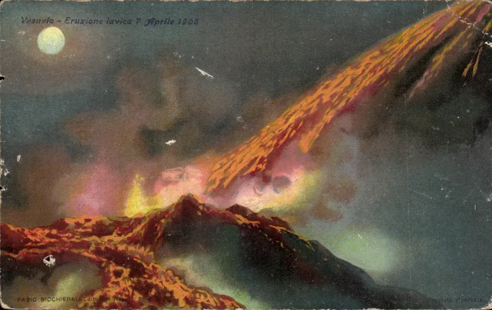 Vesuvio — éruption lavique le 7 avril 1906 — éditeur FABIO BICCHIERANI - Vorderseite