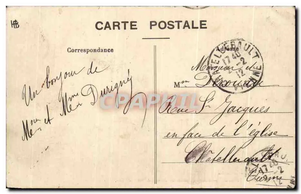 COUTRAS (Gironde) — Die beiden Eisenbahnbrücken über die Isle — Henry Guillier, rue Fondeuve - Rückseite