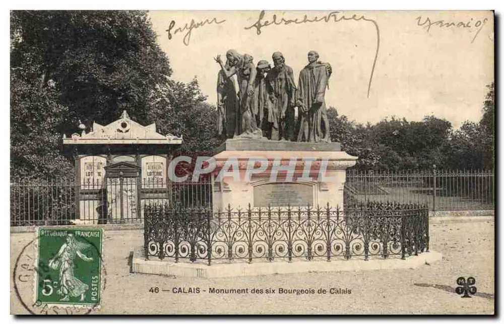 Calais — Monument des six Bourgeois de Calais — éditeur : LOTIE & LOTIE - Frente