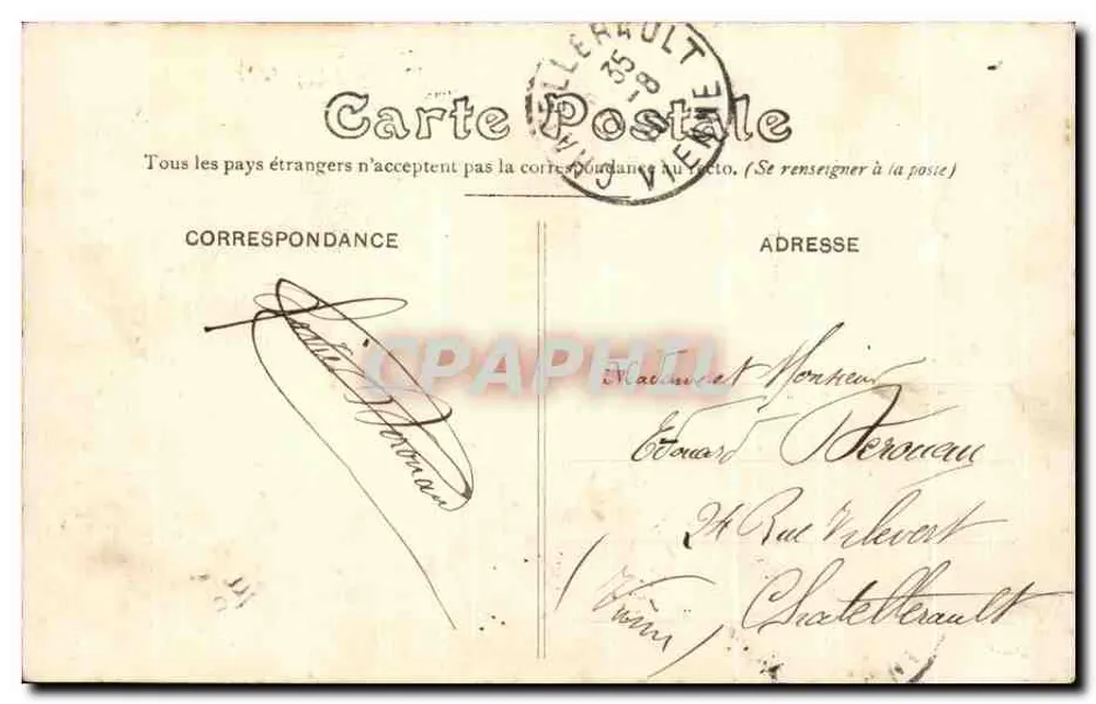 Dieppe - L'Avant-Port — Ansicht des Hafens mit einem großen Segelschiff — G. Fouchard, n°613 - Rückseite