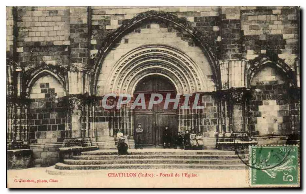 Chatillon (Indre) - Portal der Kirche — G. Fauchou, Foto, Chion - Vorderseite