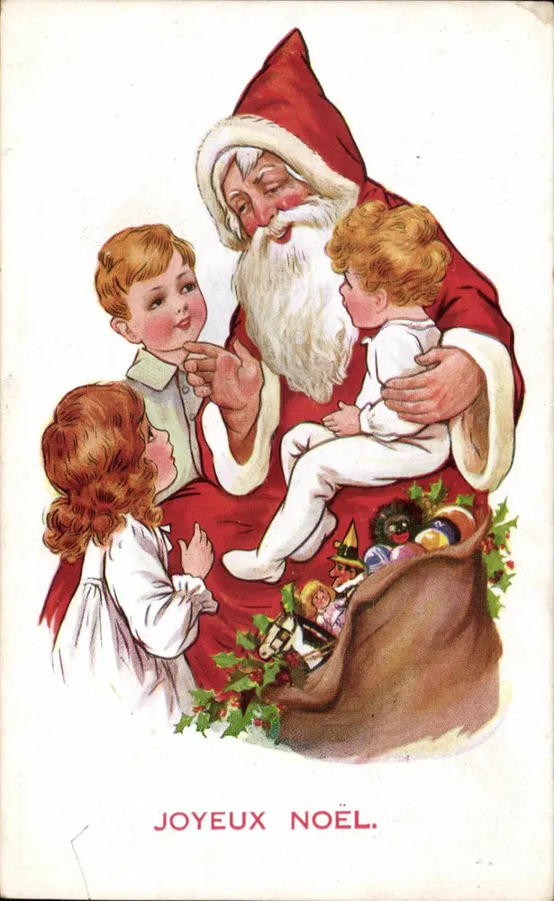 Der Weihnachtsmann mit drei Kindern — G.A. & Co. Ltd. — Serie Nr. 207 - Vorderseite