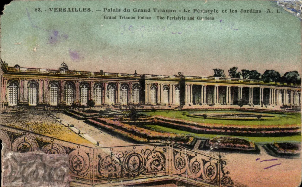 Versailles — Palast des Grand Trianon — Der Peristyl und die Gärten — A. L. - Vorderseite