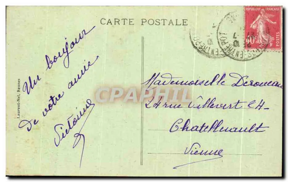 Dinard - A Praia — Costa de Esmeralda, n° 2723 — editor Laurent-Nol - Verso