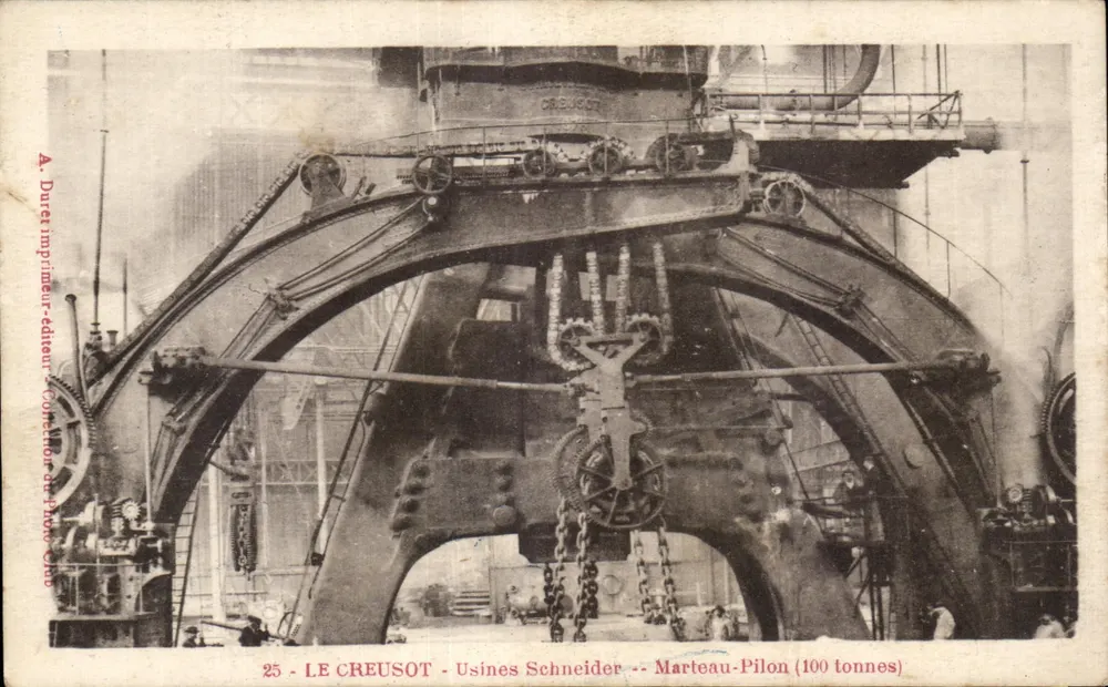 LE CREUSOT — Schneider-Werke — 100-Tonnen-Schwerhammer — A. Duret Drucker-Verleger - Vorderseite