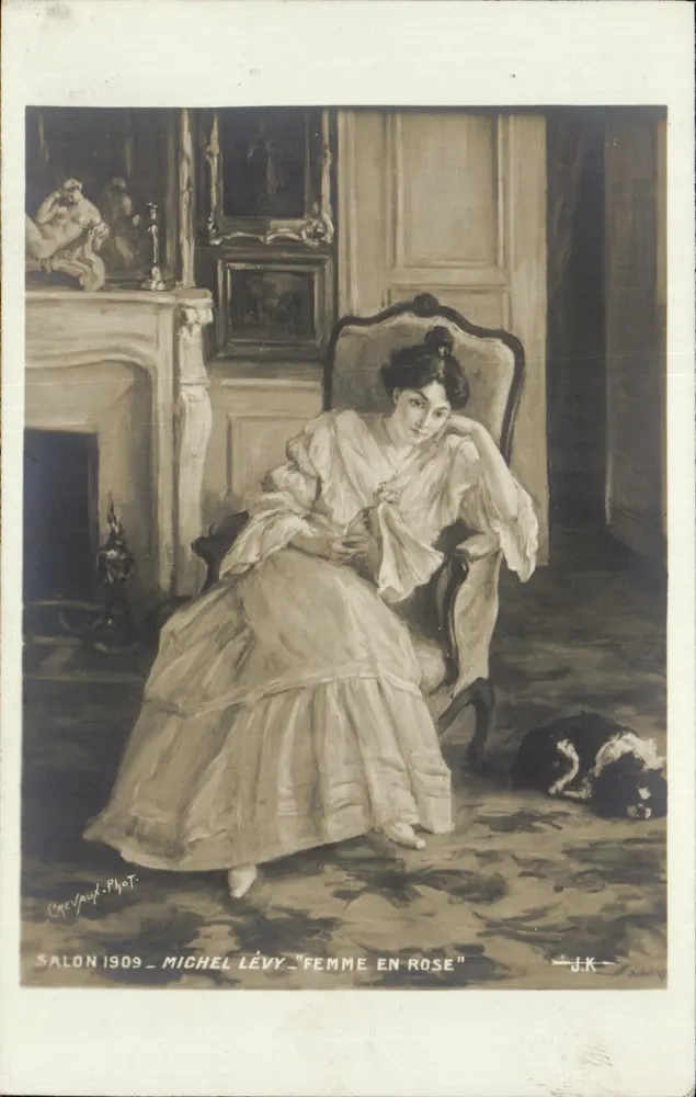 Frau in Rosa — Salon 1909 — Michel Lévy — J.K. — Crévau Phot. - Vorderseite