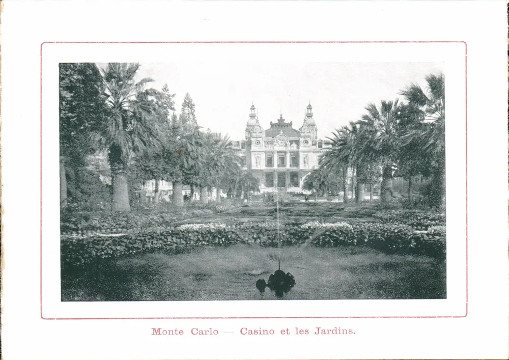Monte Carlo — Casino und die Gärten — unbekannter Verlag, Seriennummer nicht sichtbar - Vorderseite