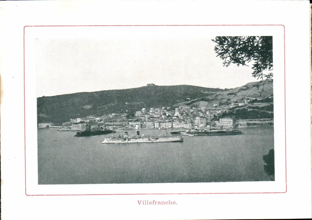Villefranche — vista do porto com um navio — editor desconhecido - Frente