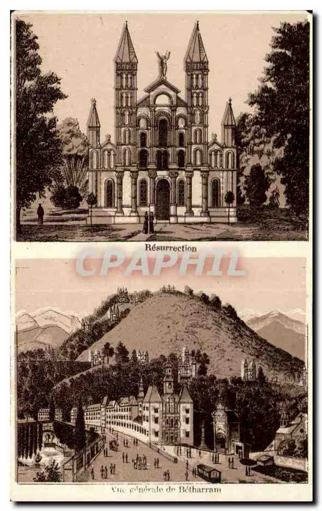 Bétharram — Vue générale et église de la Résurrection — Éditeur non identifié - Recto