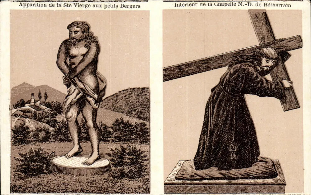 Erscheinung der heiligen Jungfrau den kleinen Hirten — Innenraum der Kapelle N.-D. de Bétharram - Vorderseite