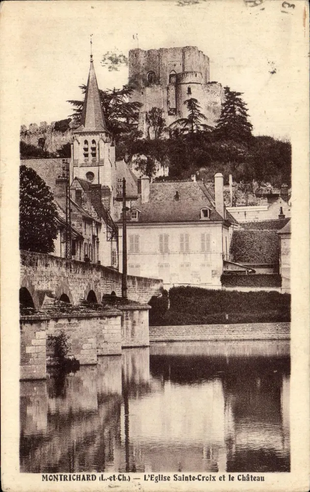 Montrichard (Loire-et-Choiseul) — Kirche Sainte-Croix und Schloss - Vorderseite