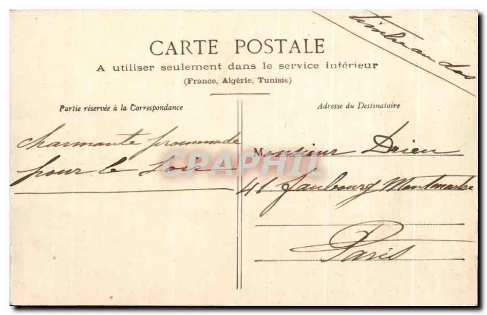 NEMOURS - Bordas do Loing e o Campo de Mars — Coll. DAVOIGNEAU, 48, Rue de Paris, NEMOURS (S.-et-M.) - Verso