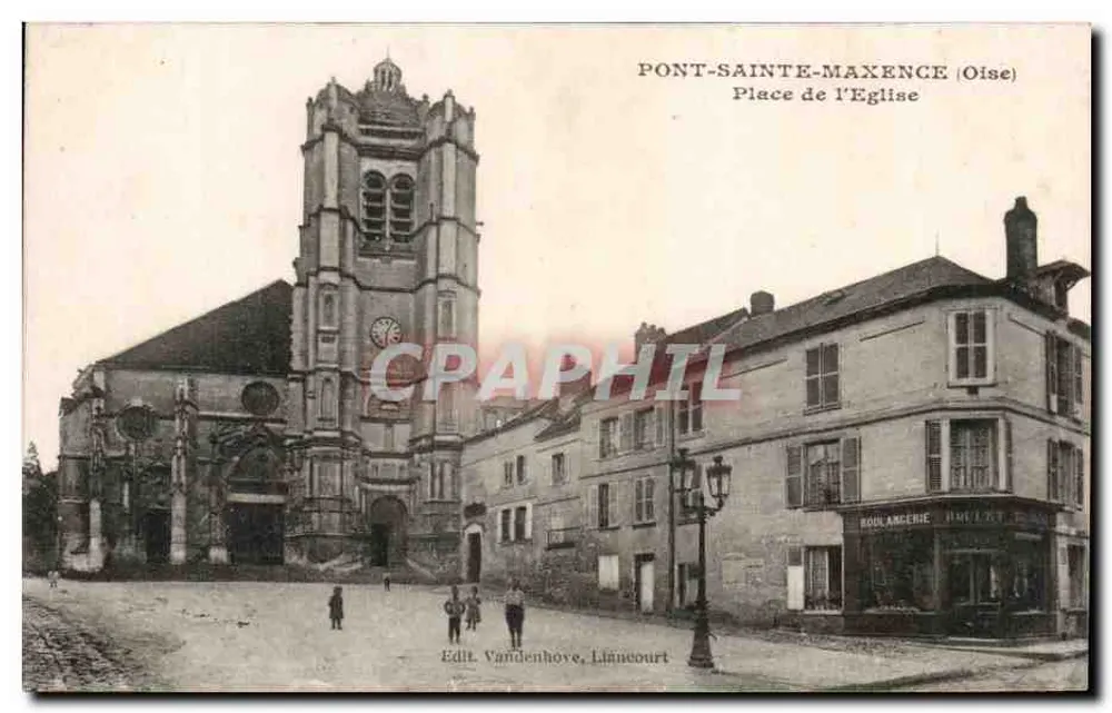 Pont-Sainte-Maxence (Oise) — Place de l'Église, éditeur Vandenhove, Liénoeourt - Vorderseite