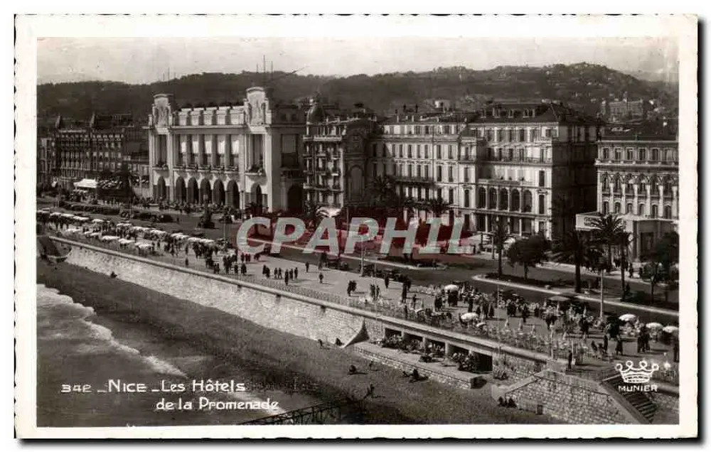 Nice - Os Hotéis da Promenade — Munier, n°342 - Frente