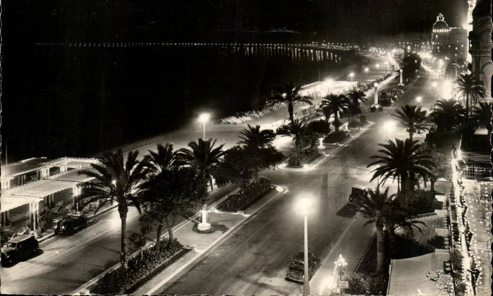 La COTF D'AZUR — Die Promenade des Anglais, Nizza, abends — Verlag Loÿ - Vorderseite