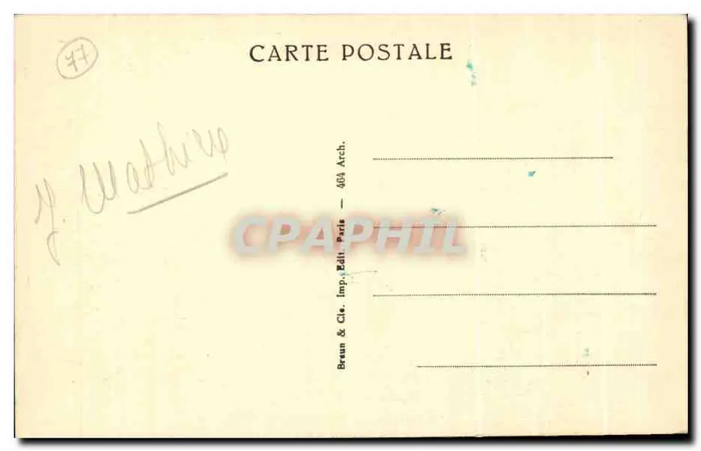 Fontainebleau — Die Galerie der Feste — Braun & Cie, Imp. Arch. Paris - Rückseite