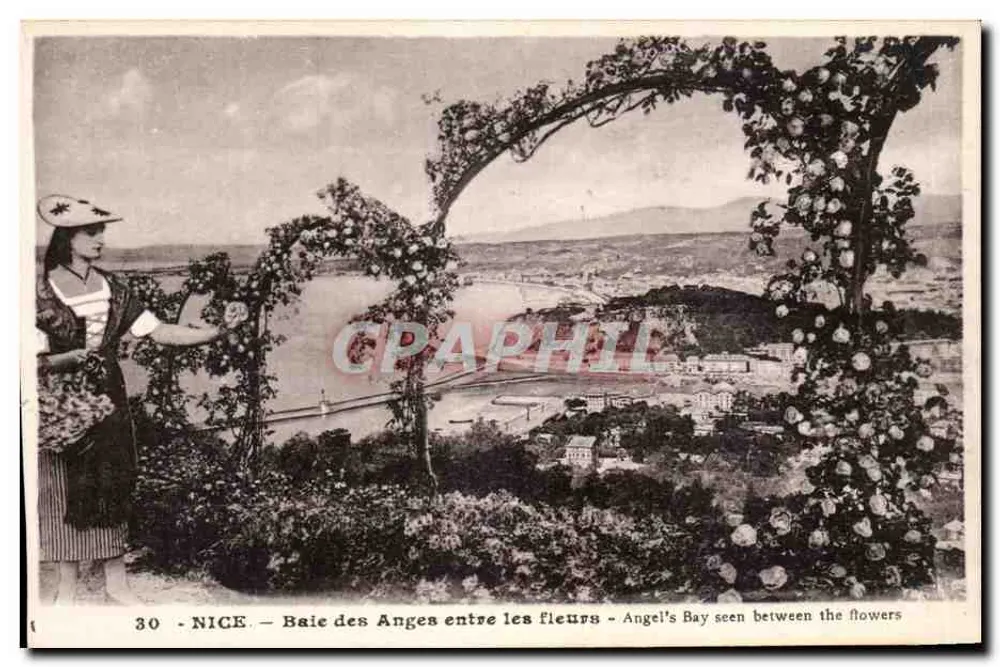 Nice - Baie des Anges zwischen den Blumen - Angel's Bay gesehen zwischen den Blumen — J. Gilletta, Nice - Vorderseite