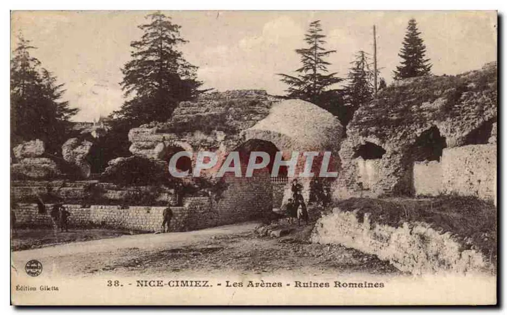 Nice-Cimiez - Die Arenen - Römische Ruinen — Edition Gilletta, Nr. 38 - Vorderseite