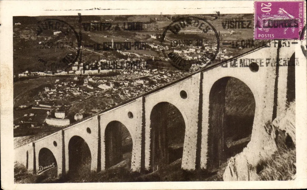 Ansicht des Viadukts des Pic du Jer und der Stadt — Lourdes — Édition Palais - Lourdes - Vorderseite