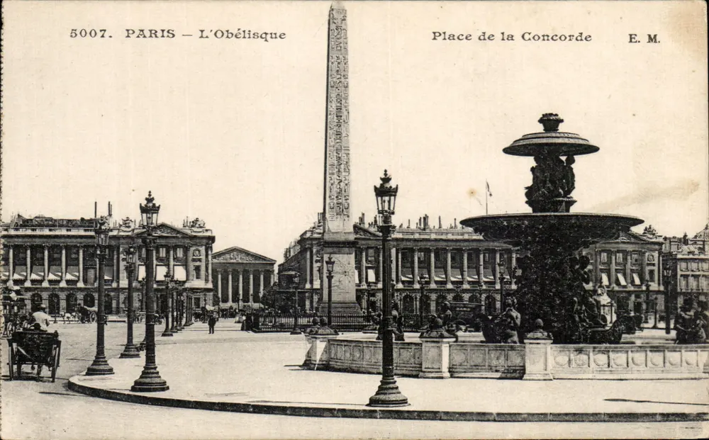 Paris — O Obelisco — Praça da Concórdia — E.M. n°5007 - Frente