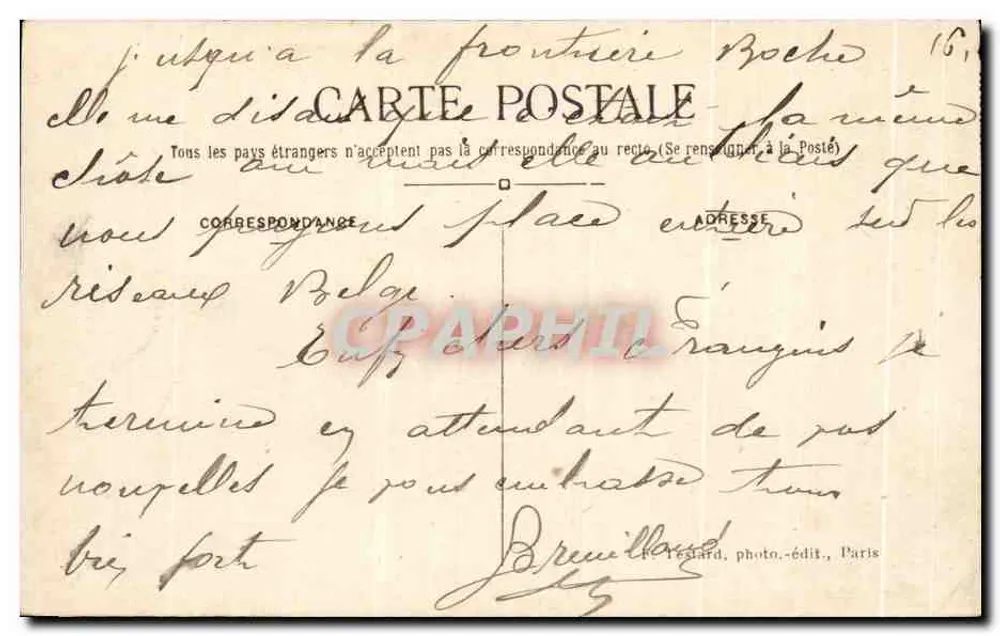 Paris — O Obelisco — Praça da Concórdia — E.M. n°5007 - Verso