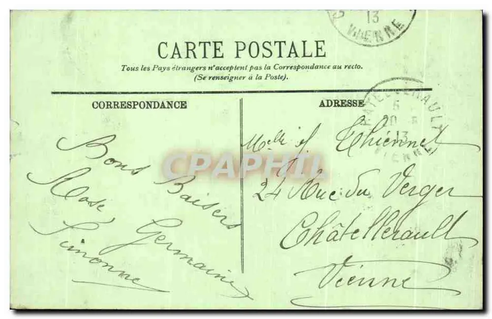 Castelo de Versailles — O Vestíbulo — LL. — Editor LL, n° 60 - Verso
