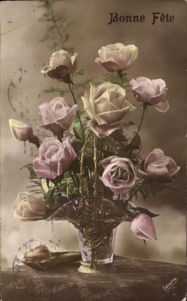 Blumenstrauß aus Rosen — Frohe Geburtstagsgrüße — IRICETTE - Vorderseite