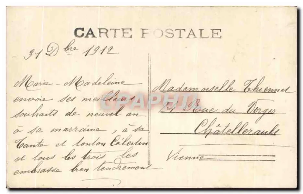 Mädchen mit Efeukrone — Frohe Weihnachten — Polo, n°3003 - Rückseite