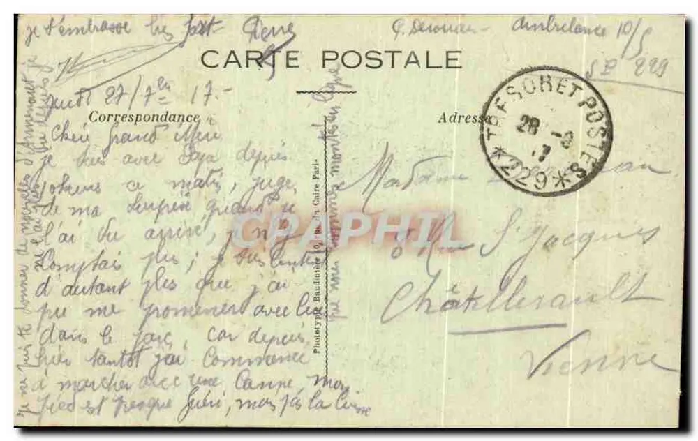 Kirche von Beauzée-sur-Aire — Ruinen nach dem Großen Krieg 1914-17 — Phot-Express, Vise Paris - Rückseite