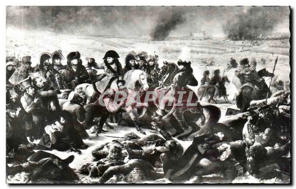 Napoleão no Campo de Batalha de Eylau — Reprodução proibida — Edição E.R. Paris - Frente