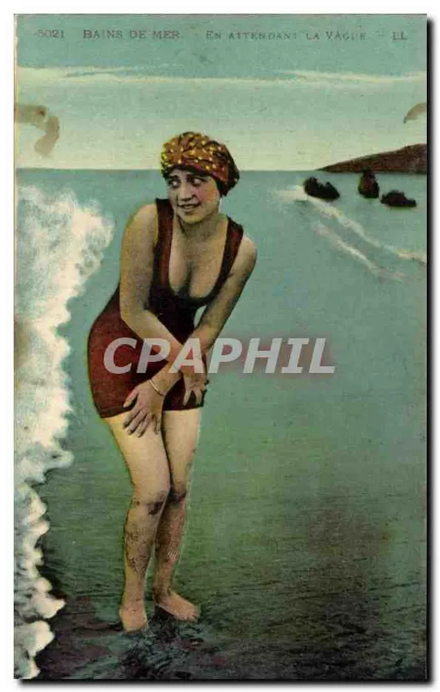 Bäder am Meer — Während der Welle — Verlag EL, Nr. 5021 - Vorderseite