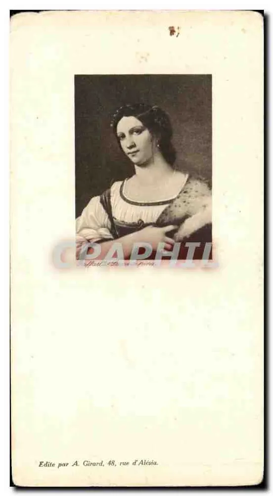 Jeune femme en robe à motifs — portrait — éditeur A. Girard, 48 rue d'Alésia - Frente