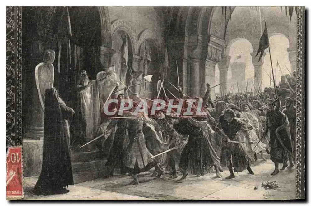 Schlachtenszene in einer Kathedrale — Illustration — J.L.C. (Verlag) - Vorderseite