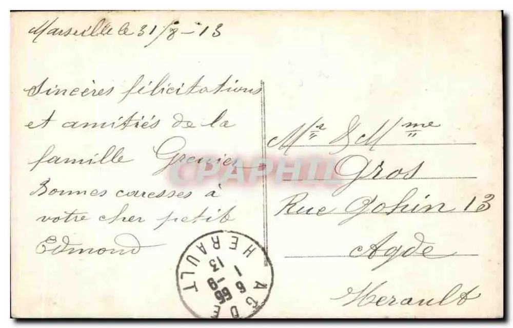 Türe des Glücks — ländliche Szene mit Haus und Baum — Verlag Calife, Nr. 409 - Rückseite