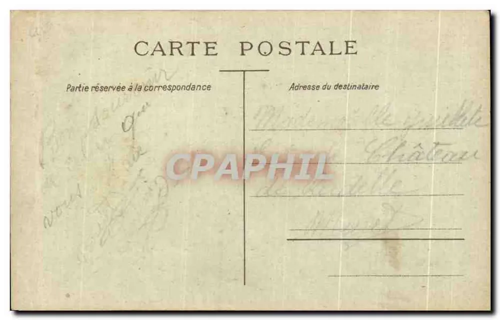 Oiseau et fleurs — Szene an der Gare mit einem Vogel, der ein Band trägt — Éditeur nicht sichtbar, N° 8012 - Rückseite